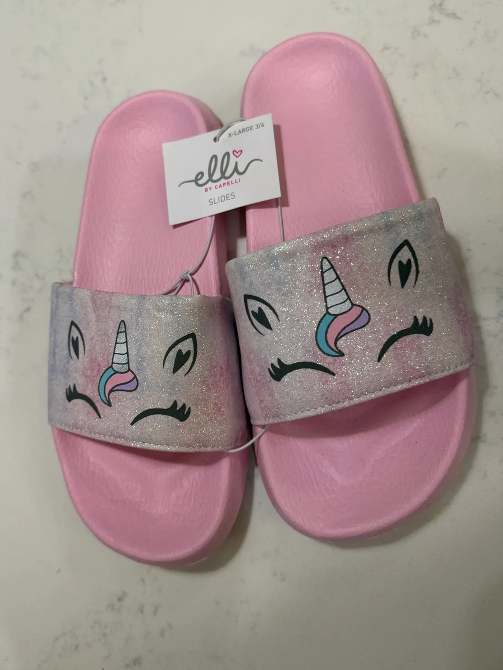 Kids' Pink Unicorn Slide Sandals
